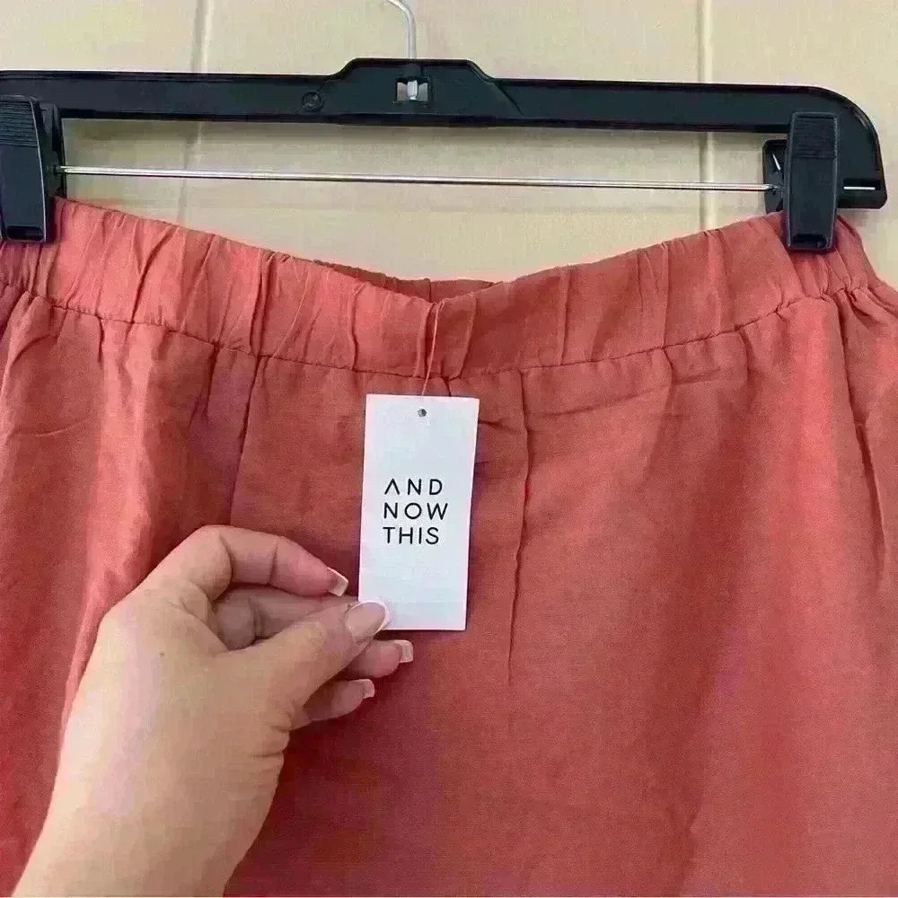 And Now This Womens 100% Cotton Tiered Pull-On Maxi Skirt Rose Gold Size S Boho - Picture 4 of 13
